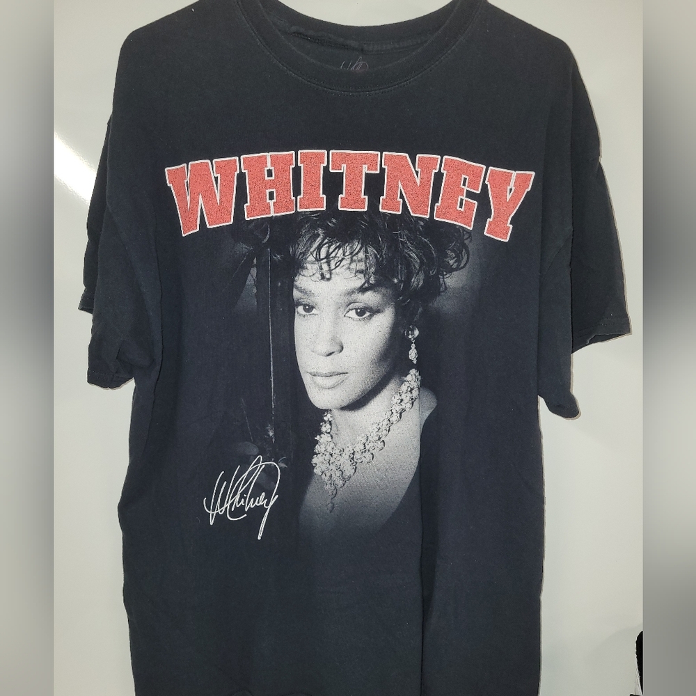 Whitney Houston Graphic Black Retro T-Shirt XL